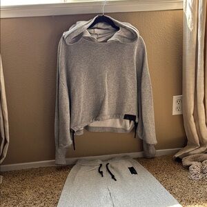 Adidas Women’s Gray Hoodie and Sweatpants Set